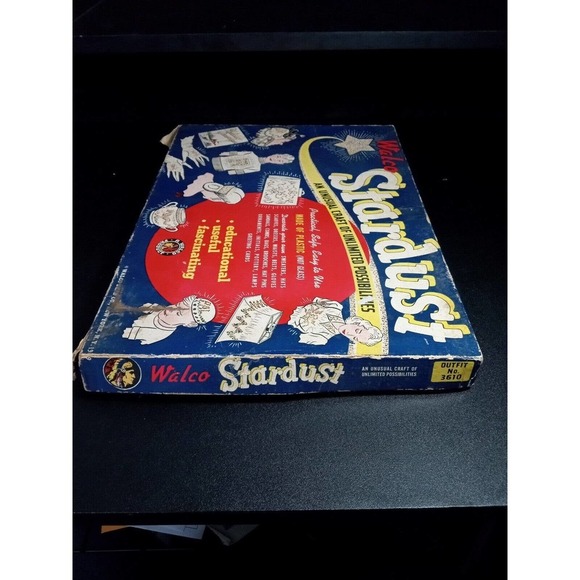 Antique 1939 Walco Toys STARDUST Craft Kit RARE plastic glitter indian logo Vtg - Picture 11 of 13